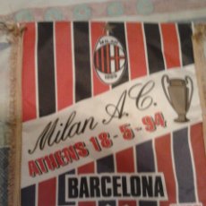Coleccionismo deportivo: BANDERIN FC BARCELONA MILAN FINAL. Lote 41613185
