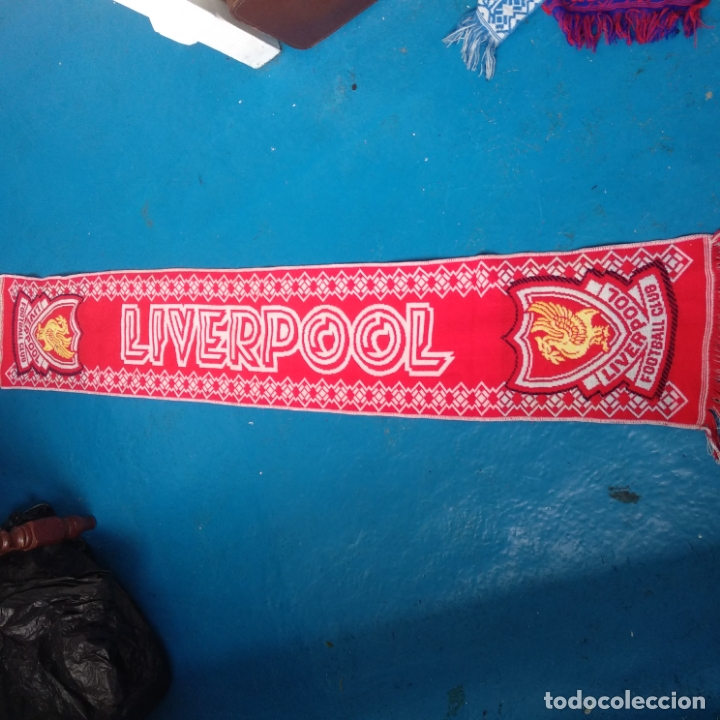 Coleccionismo deportivo: Bufanda Liverpool a&ntilde;os 90 - Foto 2
