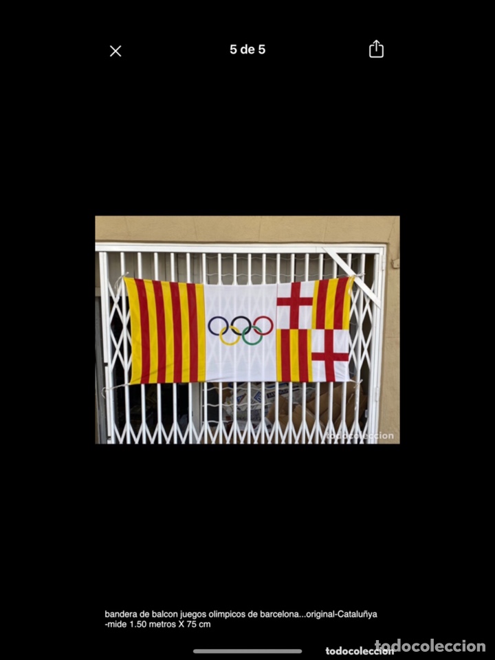 Coleccionismo deportivo: bandera de balcon juegos olimpicos de barcelona...original-Cataluñya -mide 1.50 metros X 75 cm - Foto 4 - 264188620