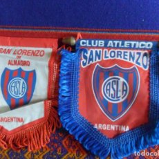 Coleccionismo deportivo: LOTE 2 BANDERÍN DE TELA CLUB ATLÉTICO SAN LORENZO ALMAGRO DE ARGENTINA. RAROS.