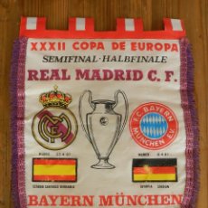 Coleccionismo deportivo: BANDERIN XXXII COPA DE EUROPA. SEMIFINAL. REAL MADRID BAYERN MUNCHEN. 1987. FUTBOL. MIDE 40 X 28 CMS. Lote 326416323
