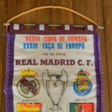 Coleccionismo deportivo: BANDERIN XXXIII COPA DE EUROPA. VIII DE FINAL. REAL MADRID, F.C. PORTO. 1987. FUTBOL. MIDE 40 X 28 C. Lote 326416563