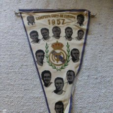 Coleccionismo deportivo: REAL MADRID CLUB FÚTBOL CAMPEON COPA DE EUROPA 1957 BANDERIN. Lote 342229793