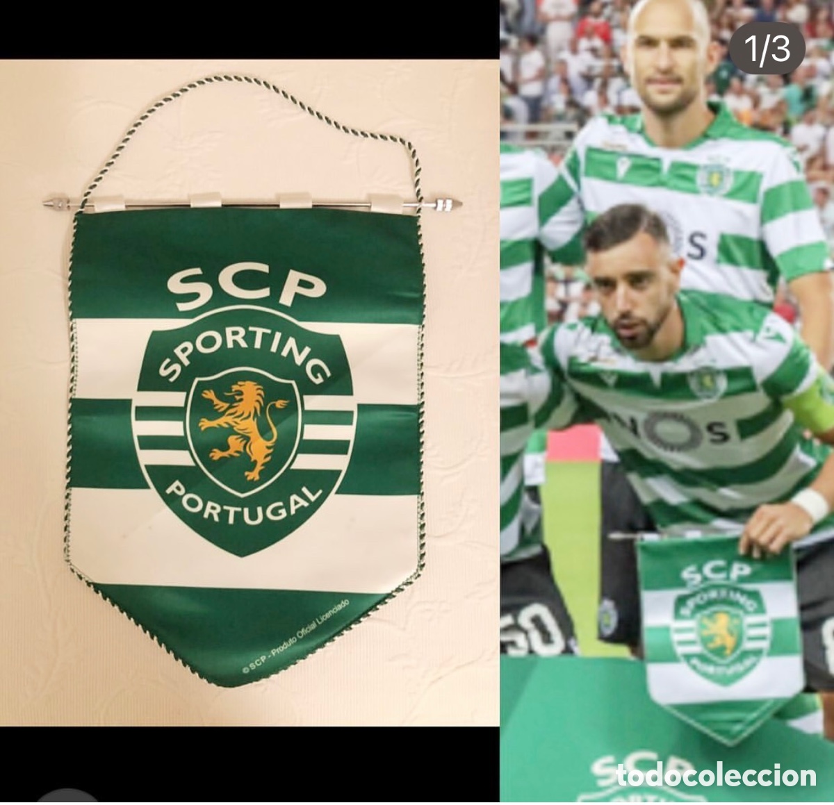 Coleccionismo deportivo: Banderin match sporting - Foto 1