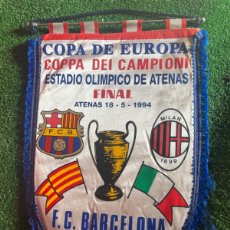 Coleccionismo deportivo: BANDERÍN BANDERIN FUTBOL CLUB BARCELONA-MILÁN 1994 FINAL COPA DE EUROPA.