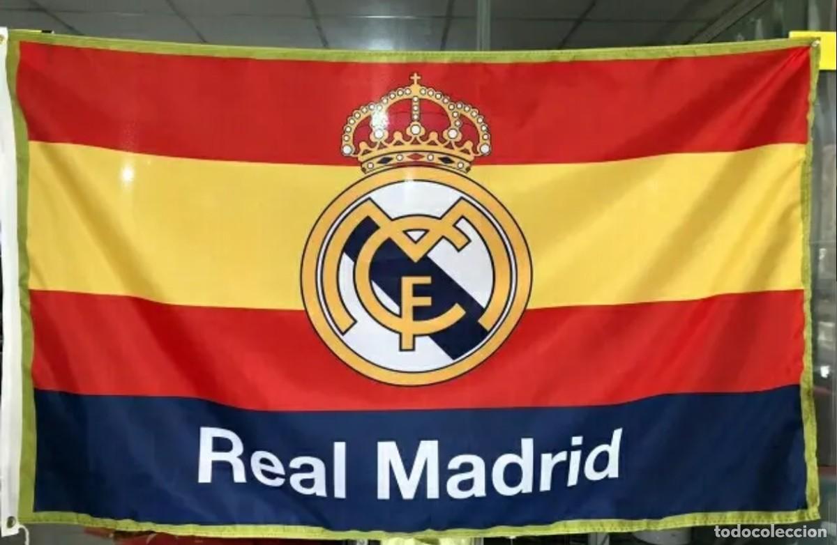 Bandera Real Madrid Oficial 150x100 Cm - La Mejor Calidad Para Tu Fiel Afición (Poliester 100%)
