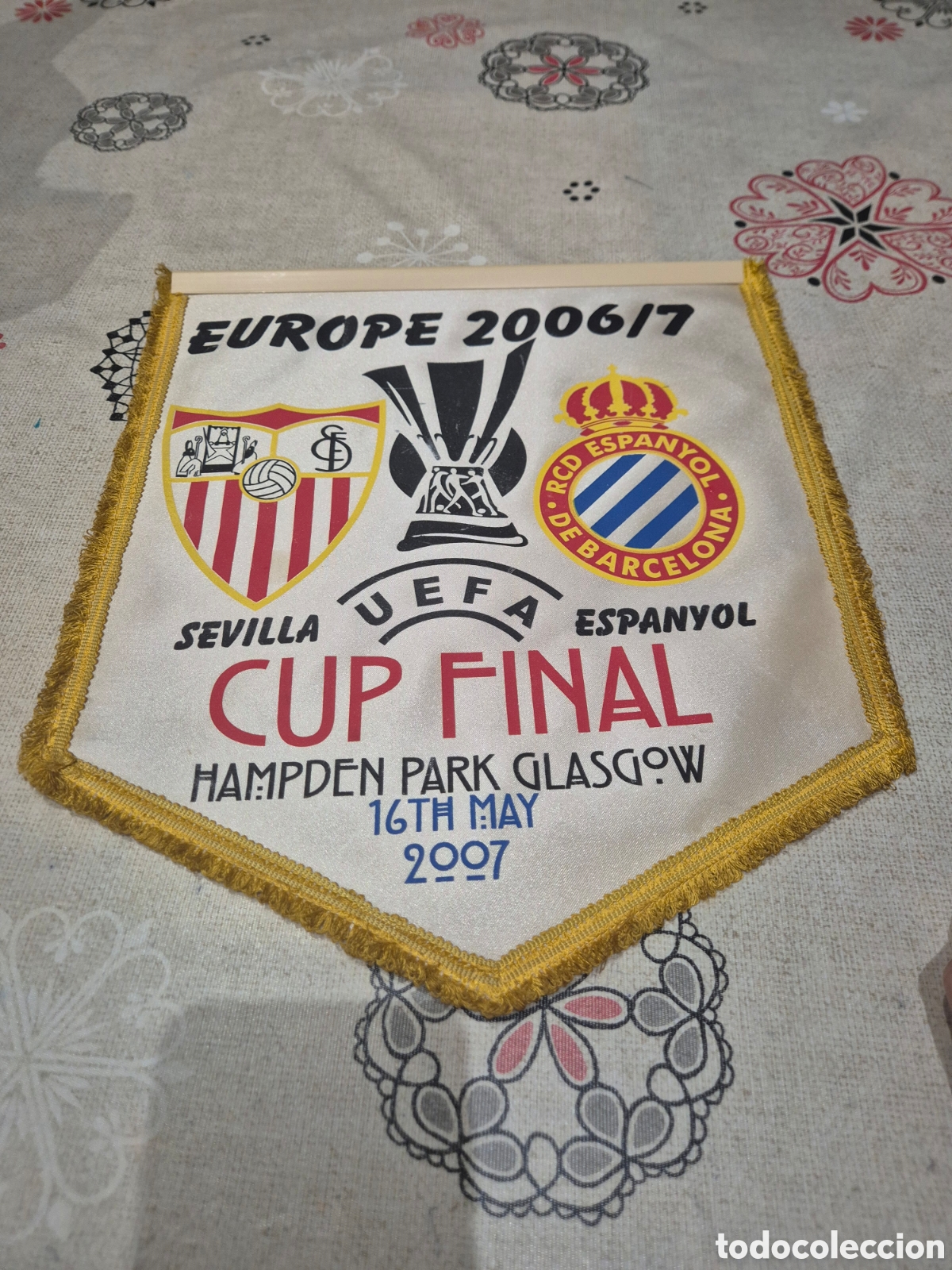 Coleccionismo deportivo: BANDERIN FINAL UEFA 2006 - Foto 2