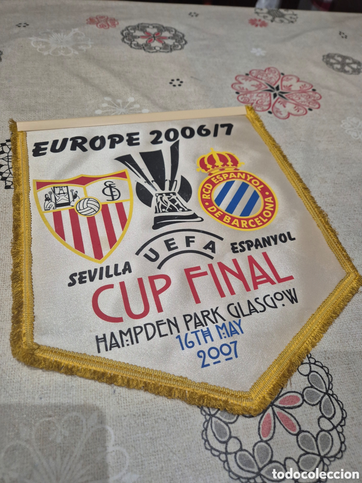 Coleccionismo deportivo: BANDERIN FINAL UEFA 2006 - Foto 3