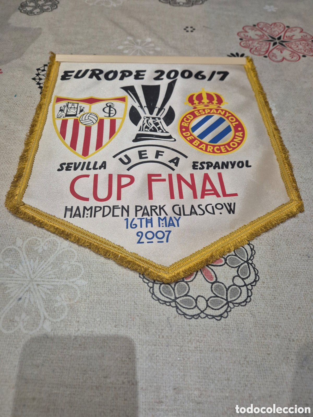 Coleccionismo deportivo: BANDERIN FINAL UEFA 2006 - Foto 1