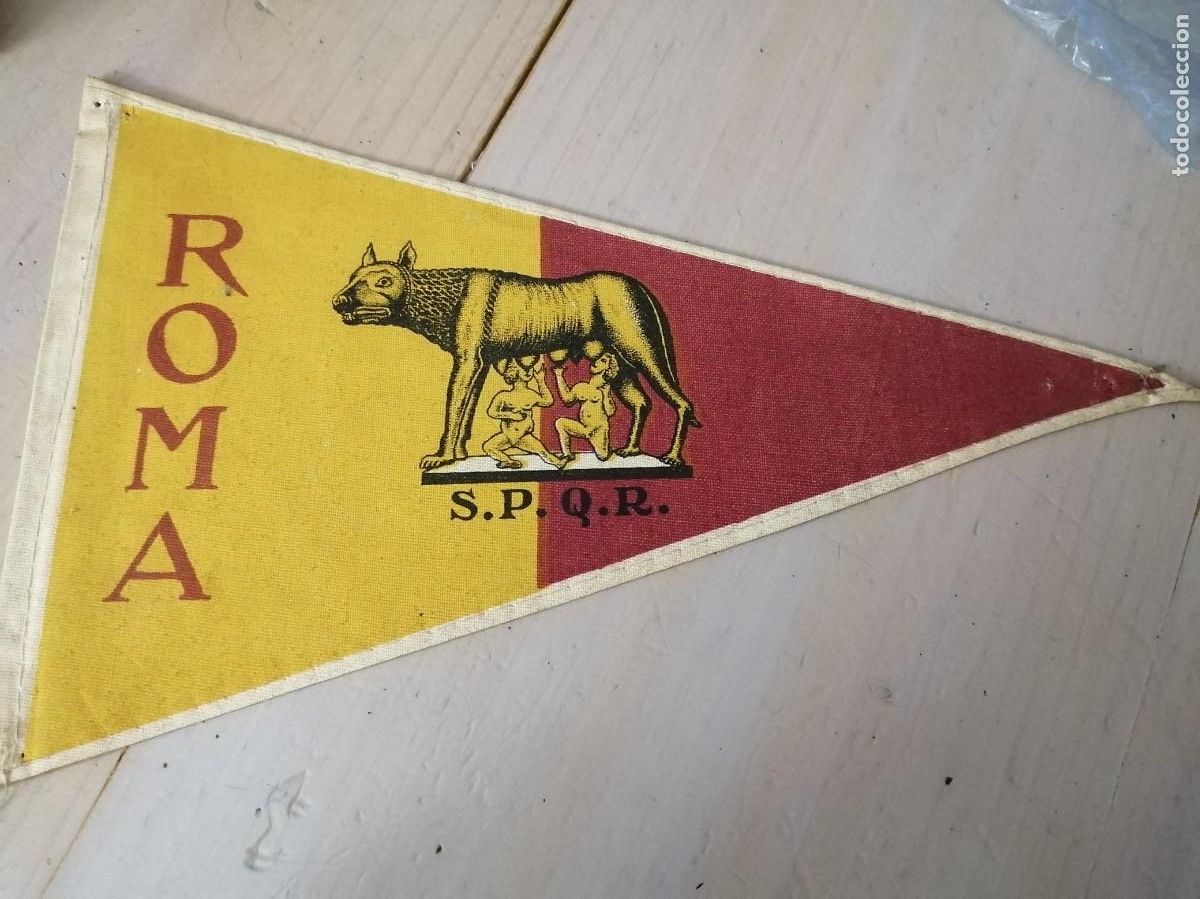 Coleccionismo deportivo: BANDER&Iacute;N 000 A&Ntilde;OS 60 xcm F&Uacute;TBOL ASSOCIAZIONE SPORTIVA ASR ROMA ITALIA TURISMO
