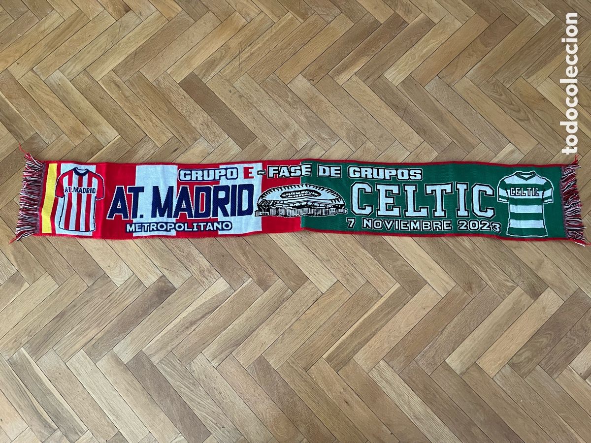 Coleccionismo deportivo: BUFANDA AT ATLETICO MADRID CELTIC GLASGOW UEFA CHAMPIONS LEAGUE 2023 2024 METROPOLITANO