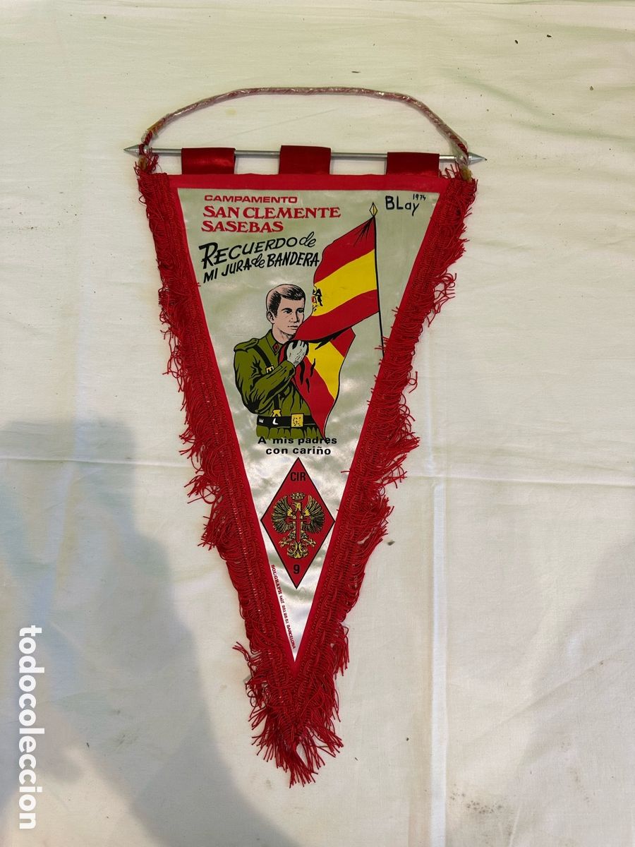 Collectionnisme sportif: Bander&iacute;n campamento San Clemente Recu&eacute;rdame mi jura de bandera militar vintage