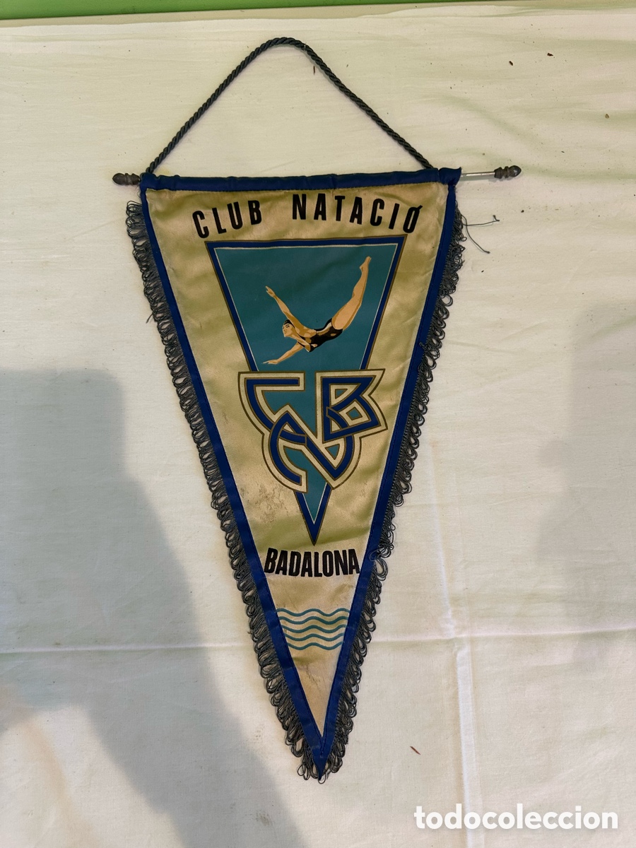 Collectionnisme sportif: Bander&iacute;n Club Nataci&oacute; Badalona vintage deportivo nataci&oacute;n original