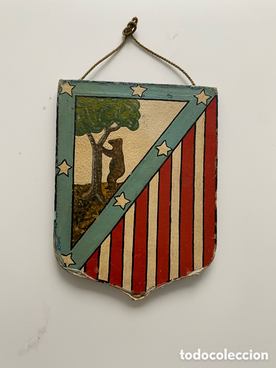 Coleccionismo deportivo: Antiguo Escudo Atl&eacute;tico de Madrid - Dise&ntilde;o II Rep&uacute;blica (1932-35) - Artesan&iacute;a en Papel Prensado