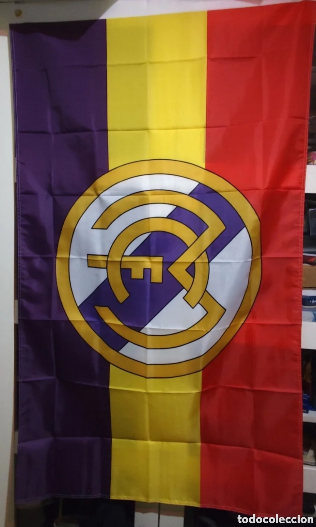 Coleccionismo deportivo: Bandera Real Madrid Rep&uacute;blica Espa&ntilde;ola