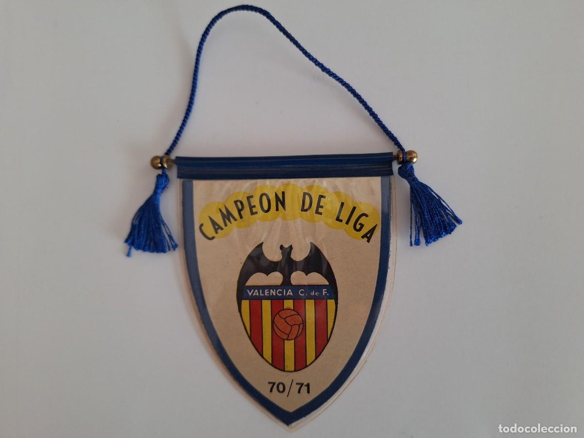 Collectionnisme sportif: MINI BANDERIN VALENCIA CLUB DE FUTBOL CAMPEON DE LIGA 1970 1971 PAQUITO RV