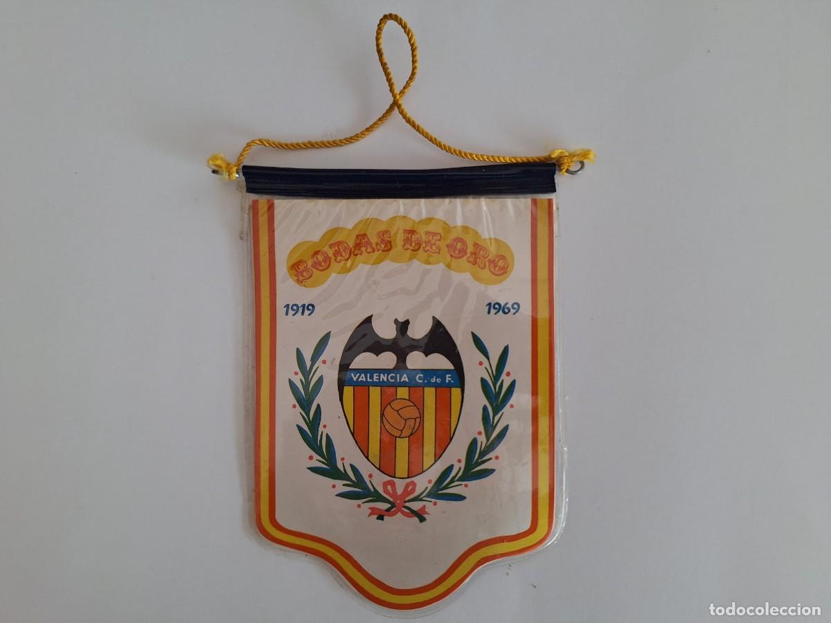 Collectionnisme sportif: MINI BANDERIN VALENCIA CLUB FUTBOL BODAS DE ORO 1919 1969 JESUS MARTINEZ RV