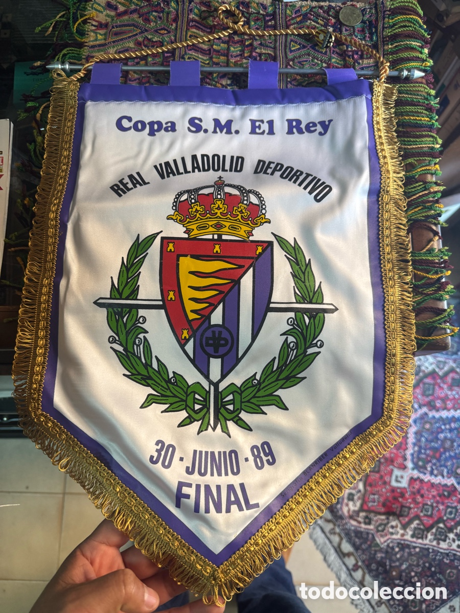 Coleccionismo deportivo: Bander&iacute;n 1989 final Copa del Rey Valladolid