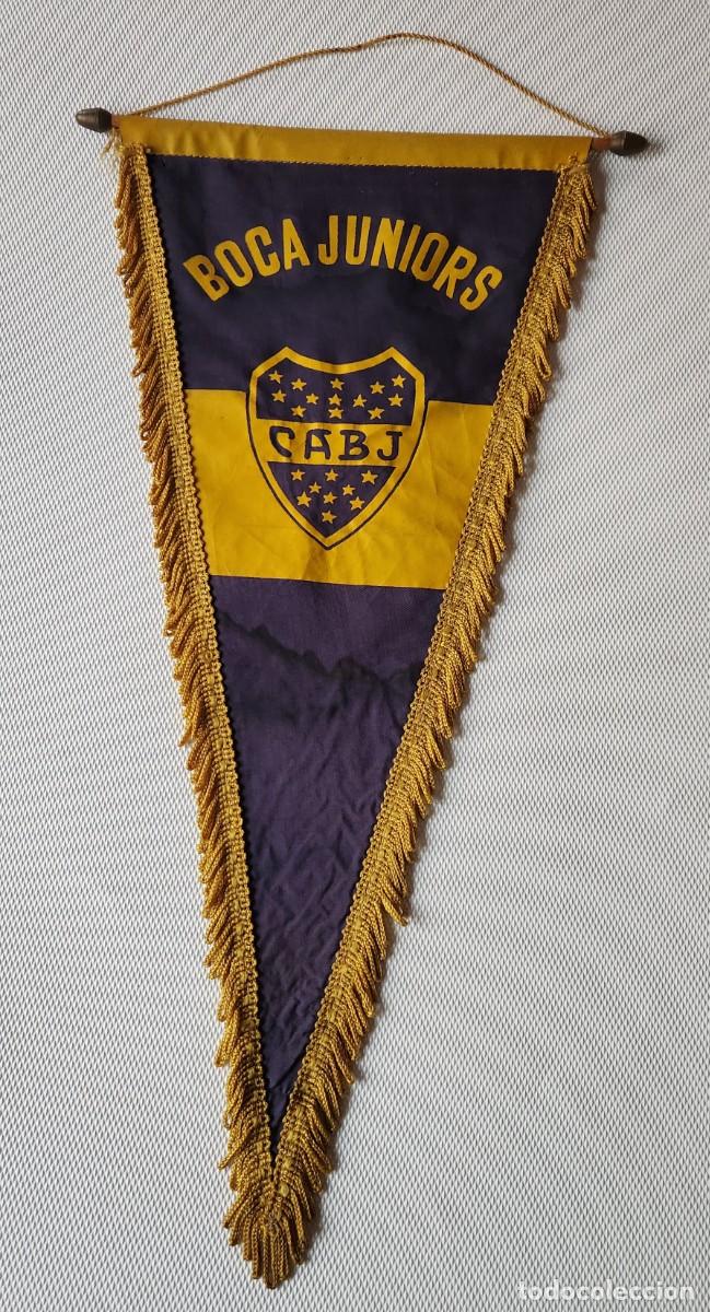 Coleccionismo deportivo: BOCA JUNIORS - antiguo bander&iacute;n futbol a&ntilde;os 1960 - ARGENTINA - de &eacute;poca