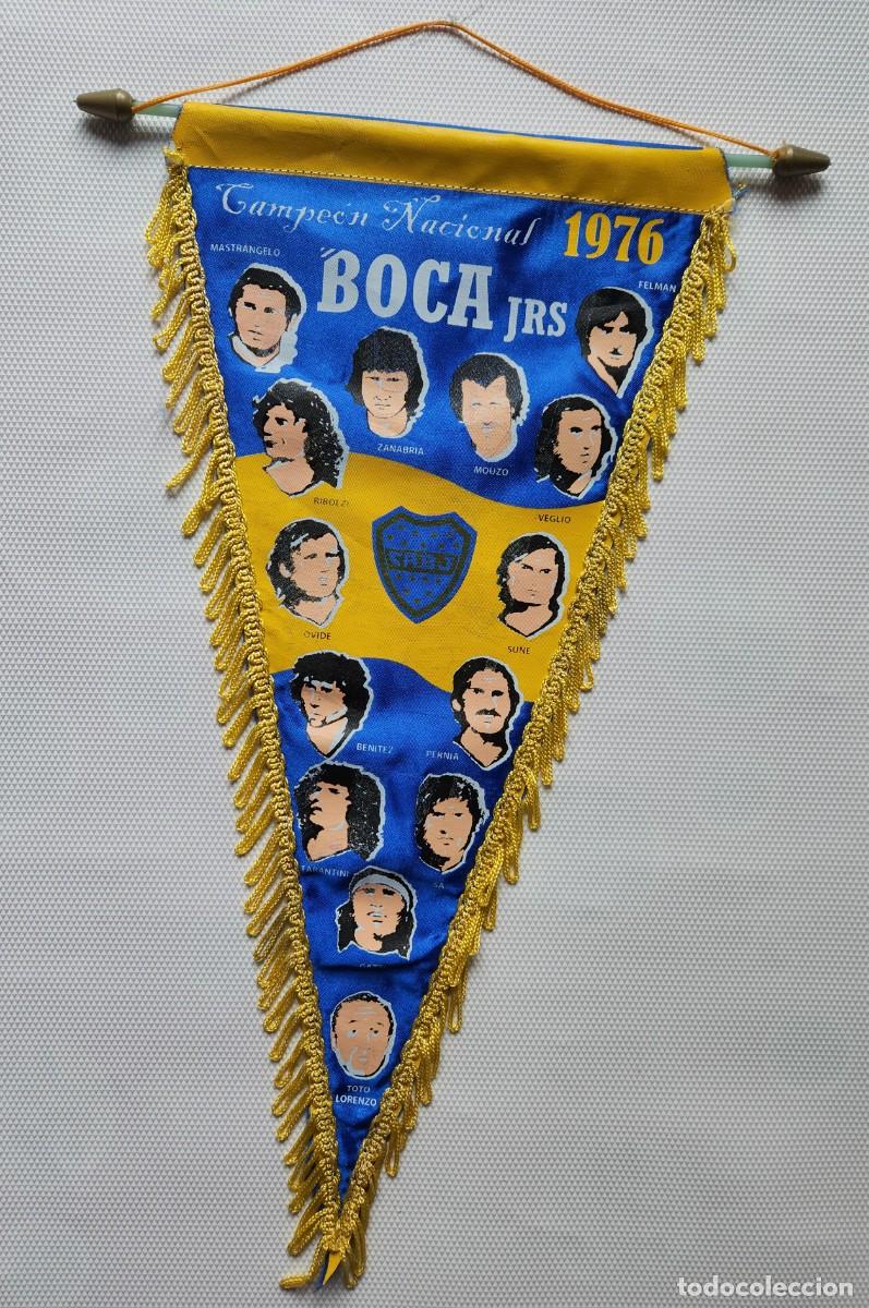 Coleccionismo deportivo: BOCA JUNIORS - antiguo bander&iacute;n futbol CAMPEON 1976 conmemorativo