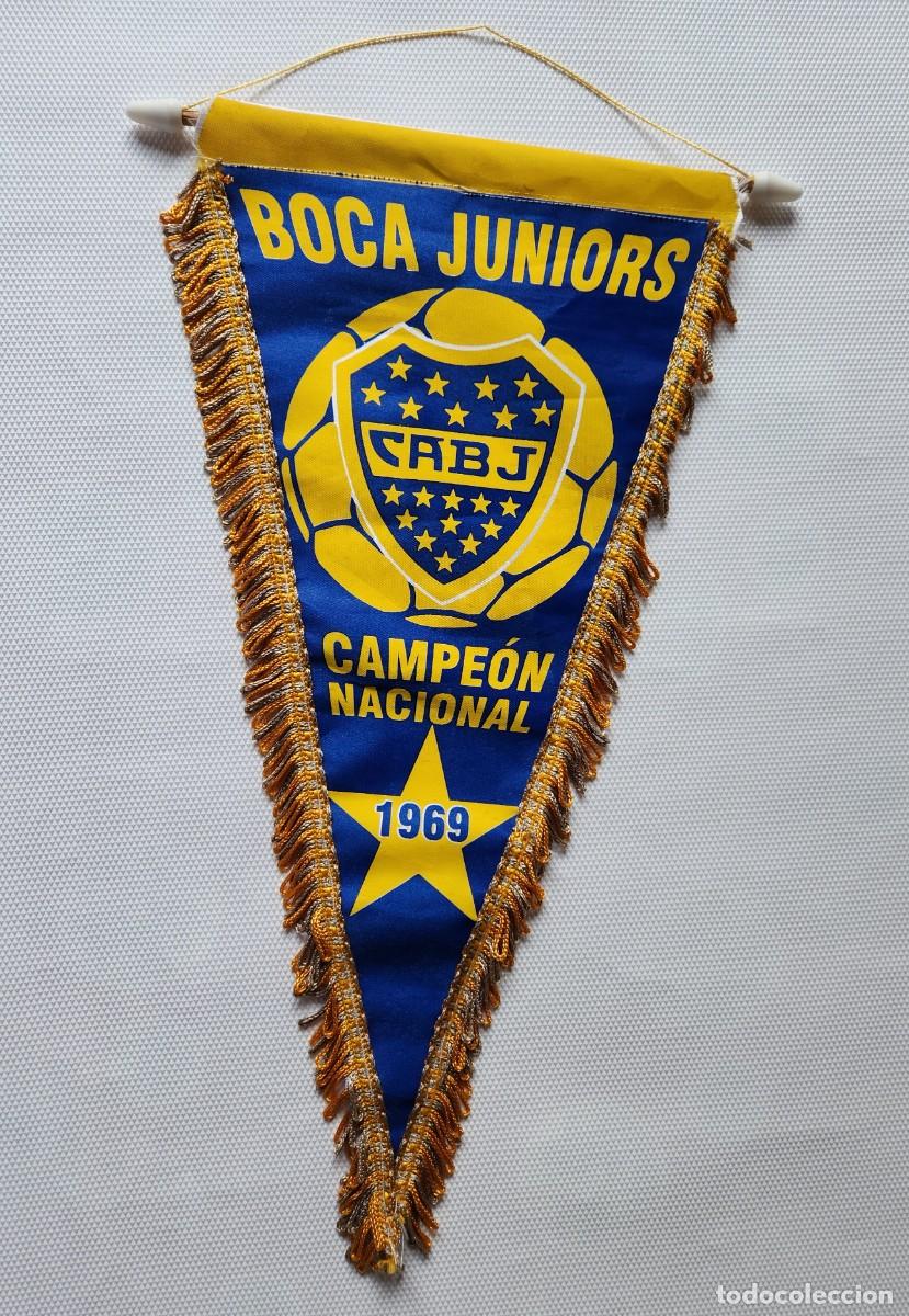 Coleccionismo deportivo: BOCA JUNIORS - antiguo bander&iacute;n futbol CAMPEON 1969 conmemorativo