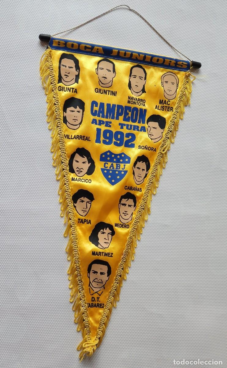 Coleccionismo deportivo: BOCA JUNIORS - antiguo bander&iacute;n futbol CAMPEON 1992 - conmemorativo
