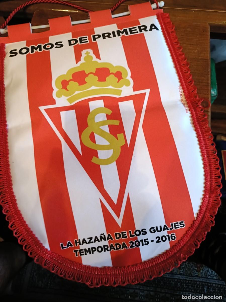 Coleccionismo deportivo: BANDERIN BANDERA SPORTING DE GIJ&Oacute;N SOMOS DE PRIMERA BOLSA