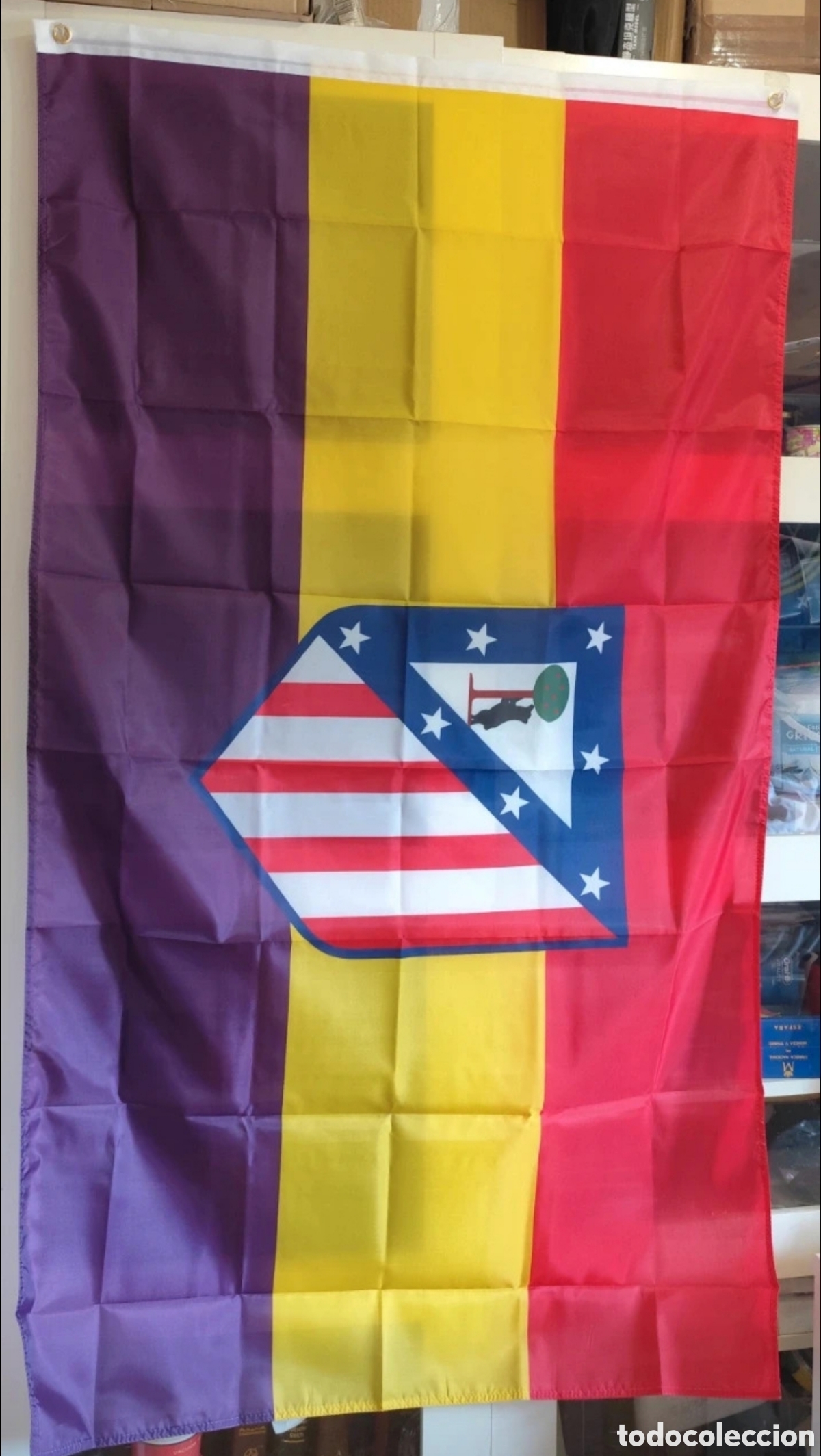 Coleccionismo deportivo: Bandera Atl&eacute;tico Madrid Republicana