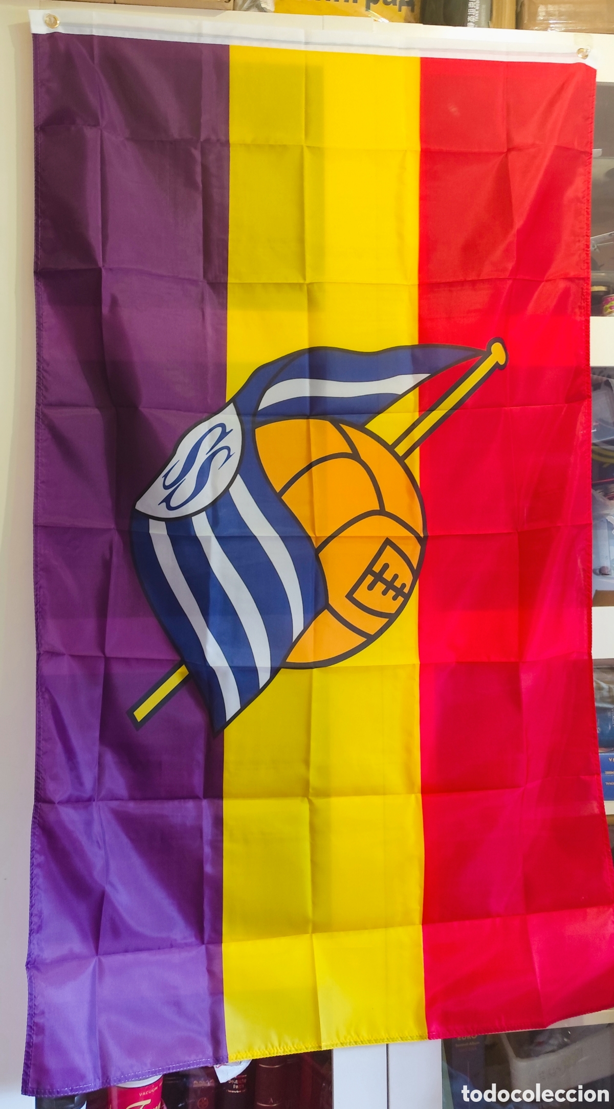Coleccionismo deportivo: Bandera Real Sociedad Rep&uacute;blica