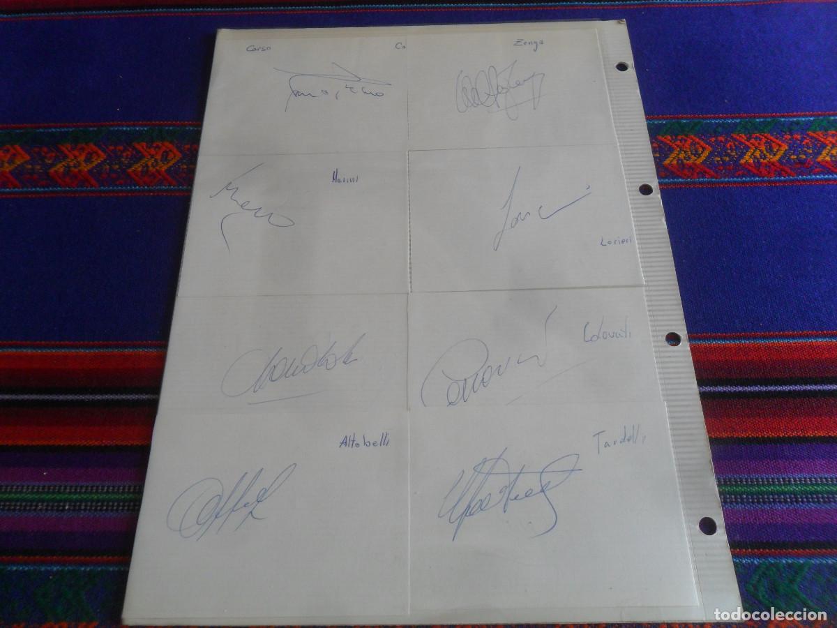 Collectionnisme sportif: 8 AUT&Oacute;GRAFO Y BANDER&Iacute;N INTER INTERNAZIONALE DE MIL&Aacute;N ZENGA CORSO ALTOBELLI TARDELLI COLLOVATI MARINI