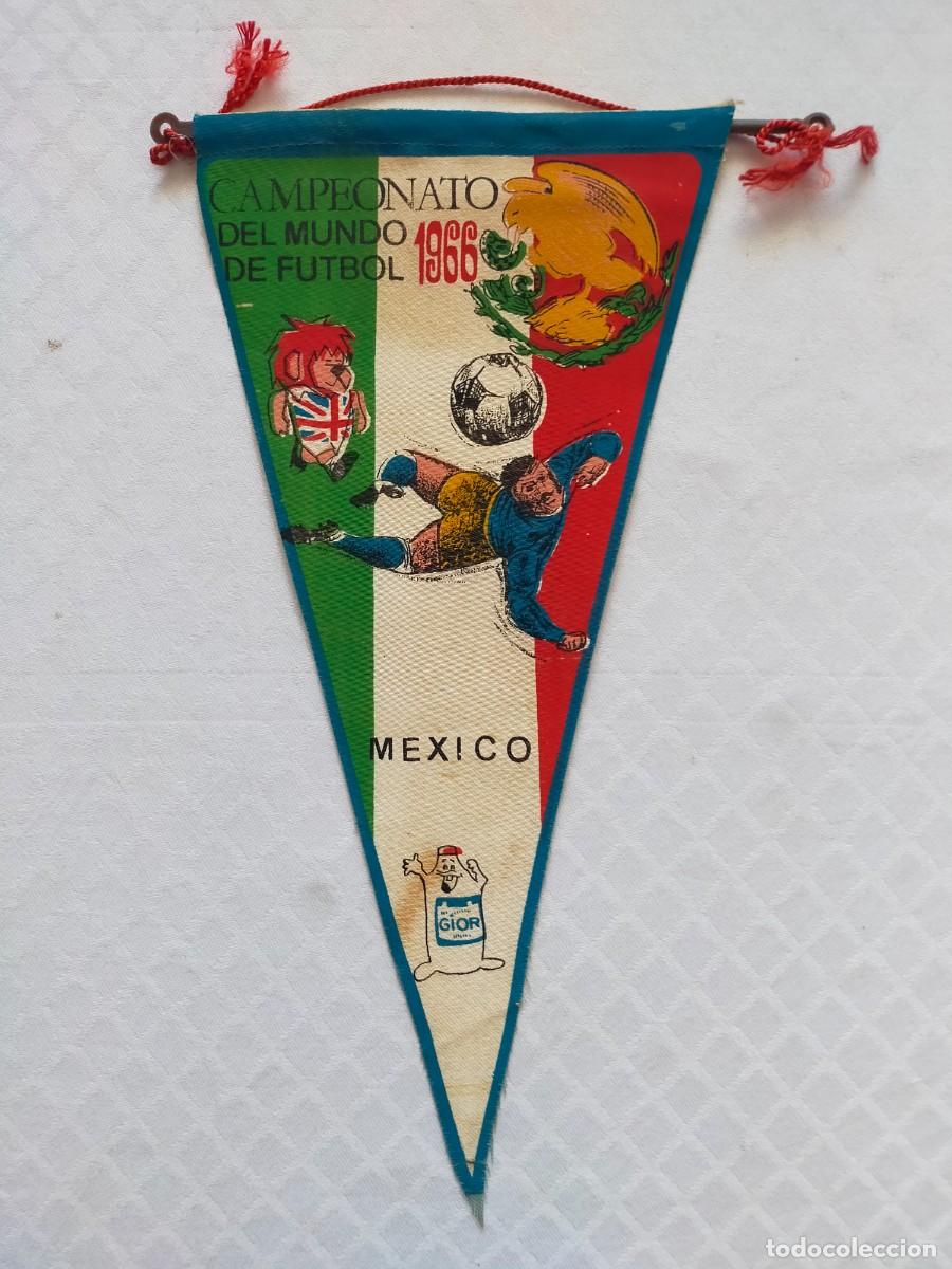 Coleccionismo deportivo: Bander&iacute;n. Campeonato del Mundo de F&uacute;tbol 1966: MEXICO - Publicidad detergentes Gior.