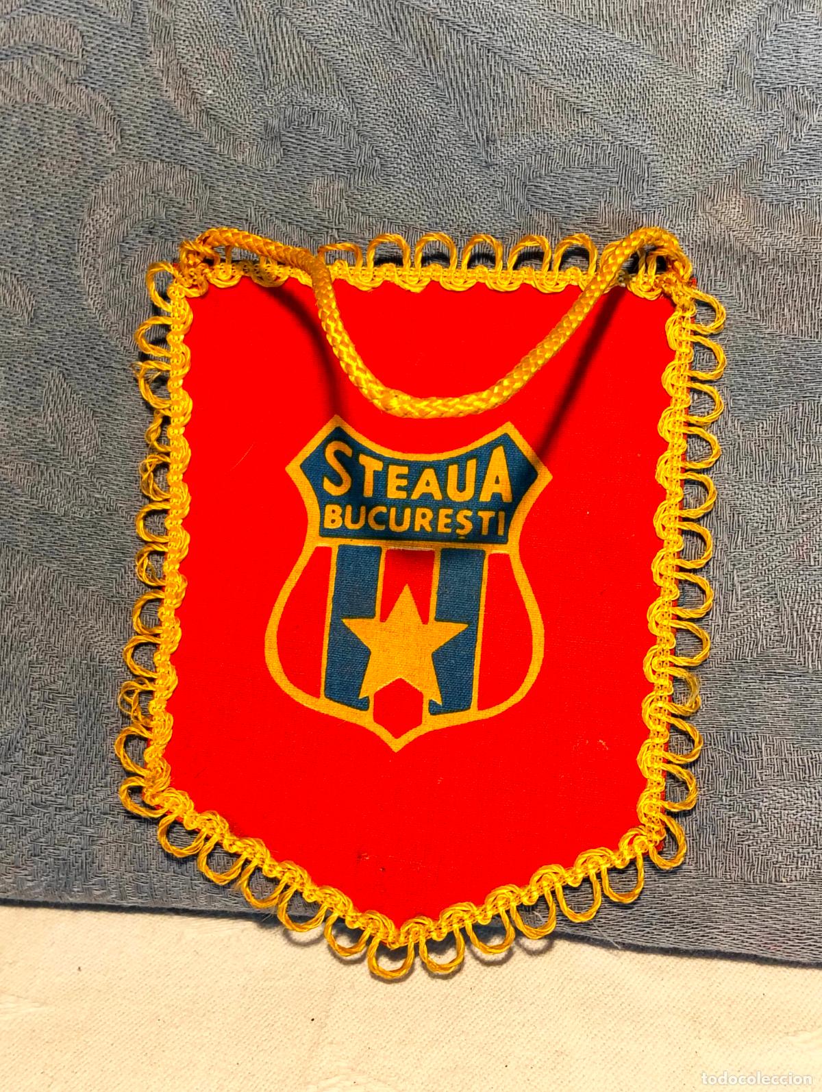 Colecionismo desportivo: Bander&iacute;n vintage de f&uacute;tbol deportivo bandera steaua bucuresti clubul sportiv