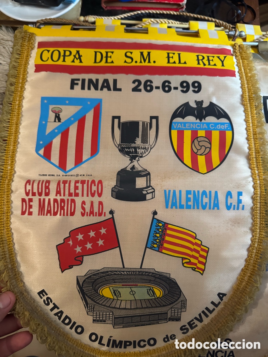 Coleccionismo deportivo: Bander&iacute;n Copa del Rey Val&egrave;ncia Final 1999