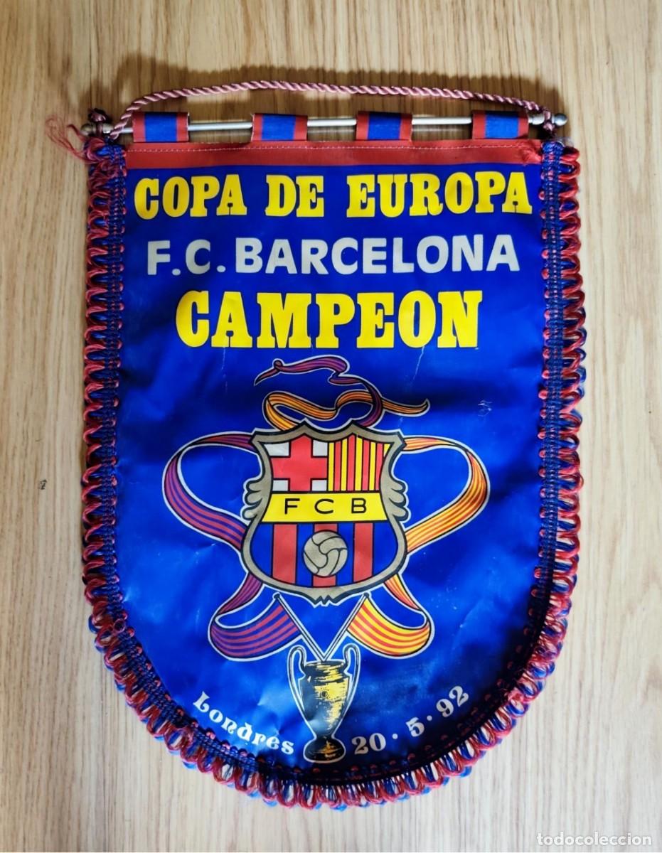 Coleccionismo deportivo: BANDERIN DEL FC BARCELONA CAMPEON COPA DE EUROPA 20 MAYO 1992 LONDRES PENNANT FOOTBALL