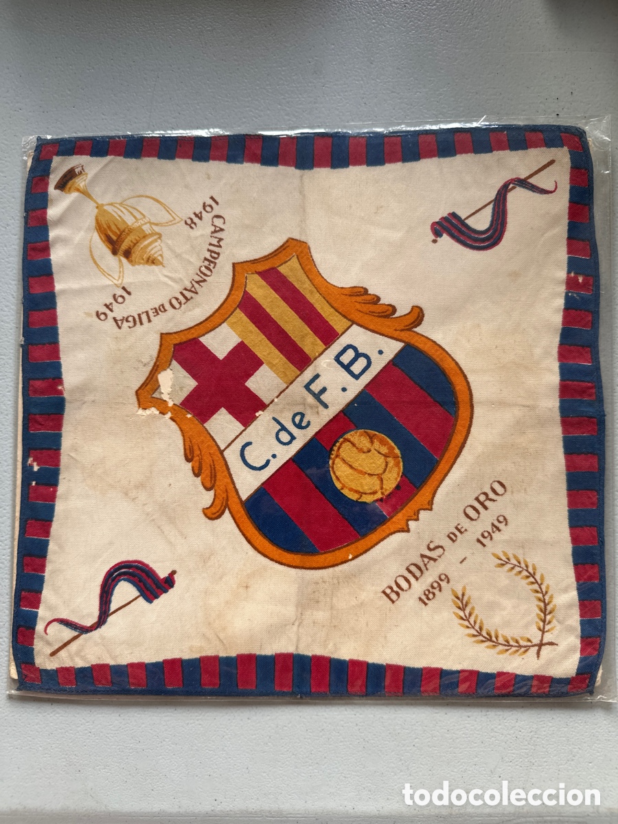 Coleccionismo deportivo: &bull; PA&Ntilde;UELO CLUB DE FUTBOL BARCELONA BODAS DE ORO 1899 - 1948
