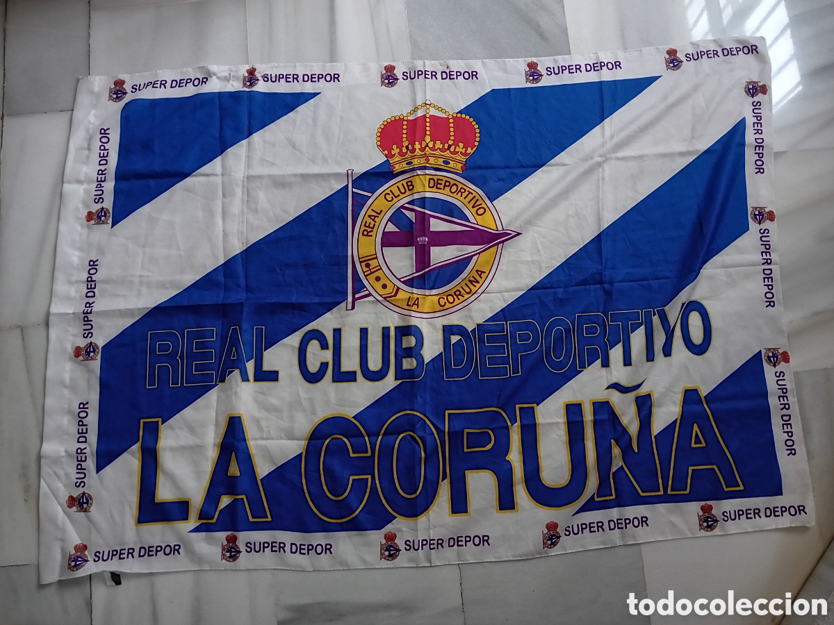 Coleccionismo deportivo: BANDERA GRANDE FUTBOL DEPORTIVO DE LA CORU&Ntilde;A SUPER DEPOR