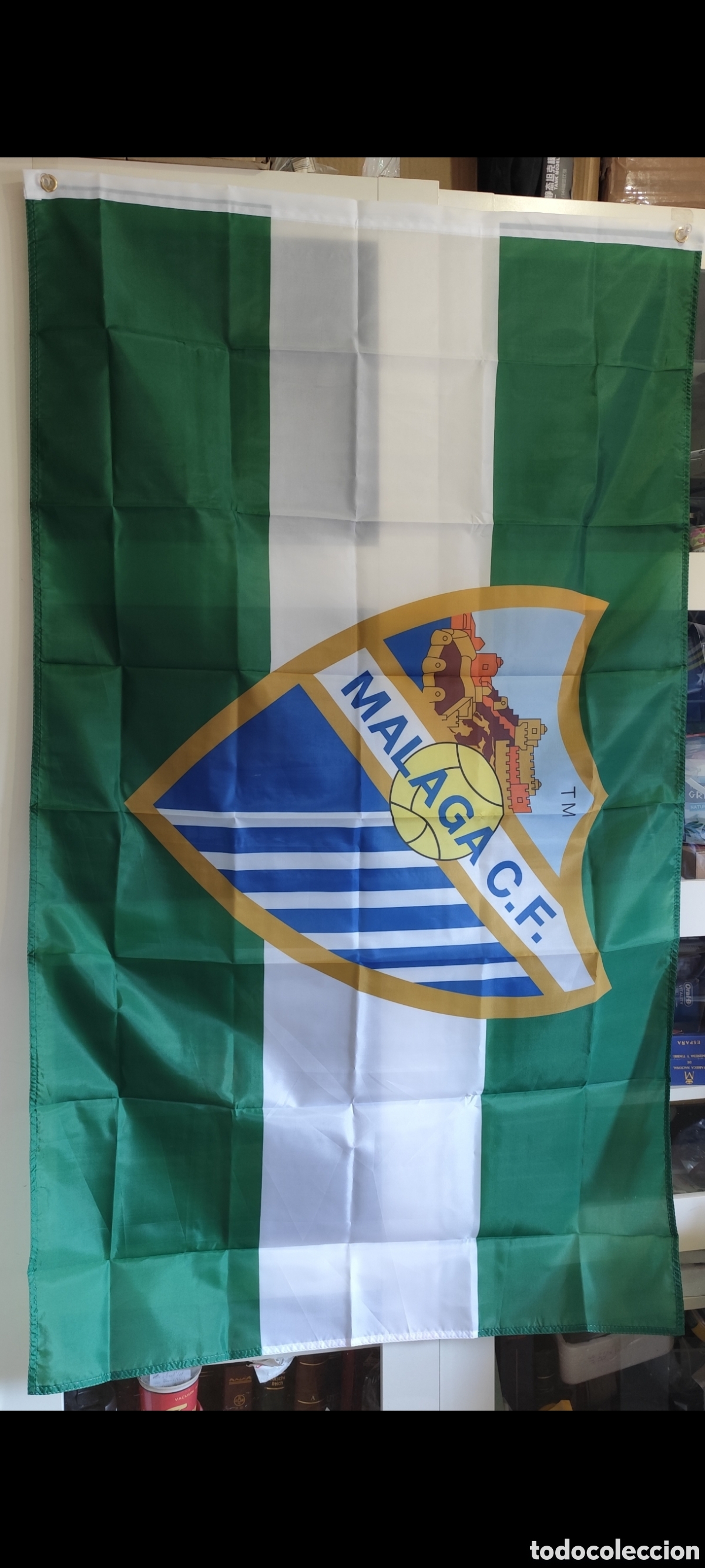 Coleccionismo deportivo: Bandera M&aacute;laga FC Andaluc&iacute;a