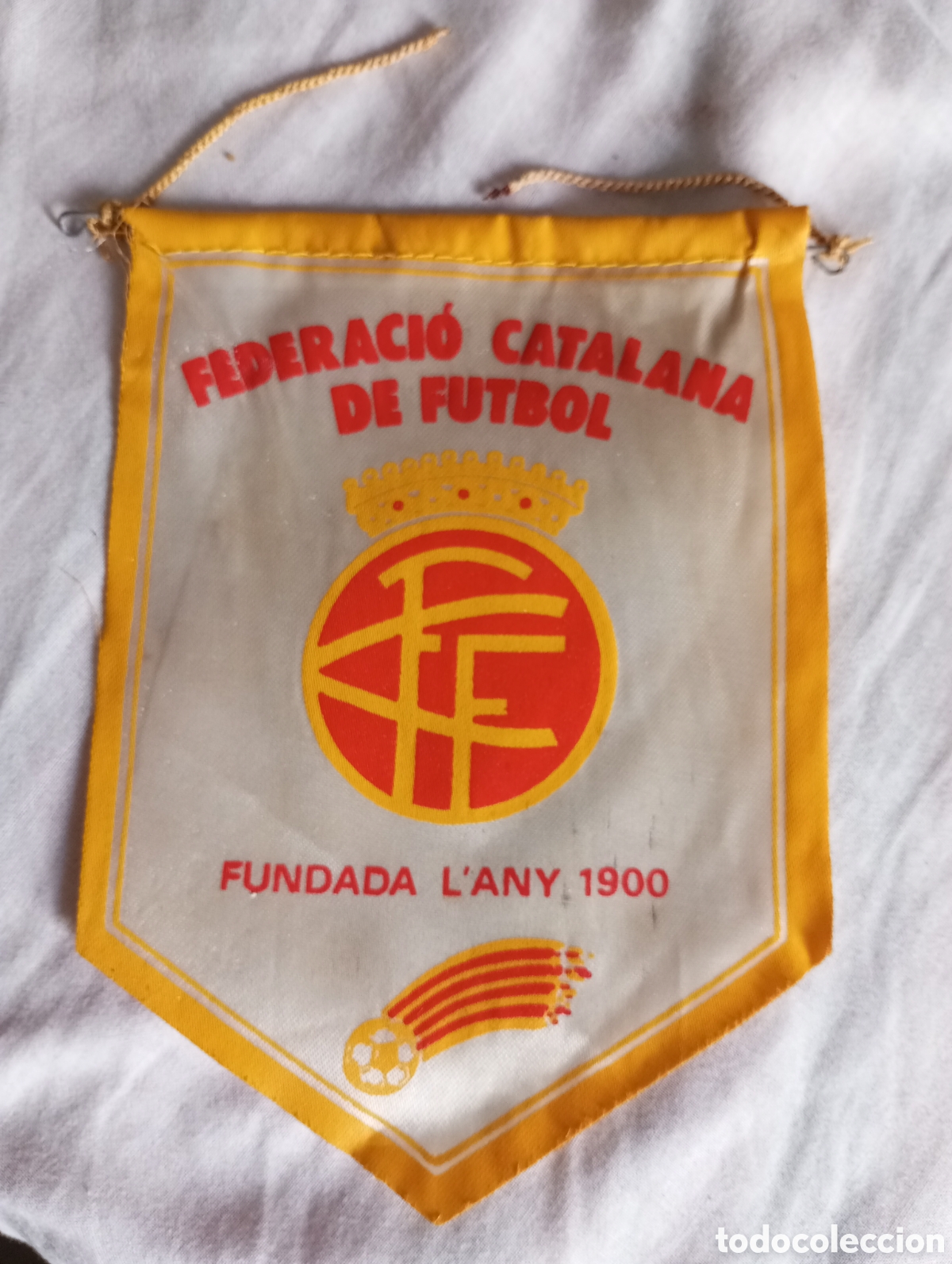 Coleccionismo deportivo: Bander&iacute;n federaci&oacute;n catalana de f&uacute;tbol fundada l'any 1900