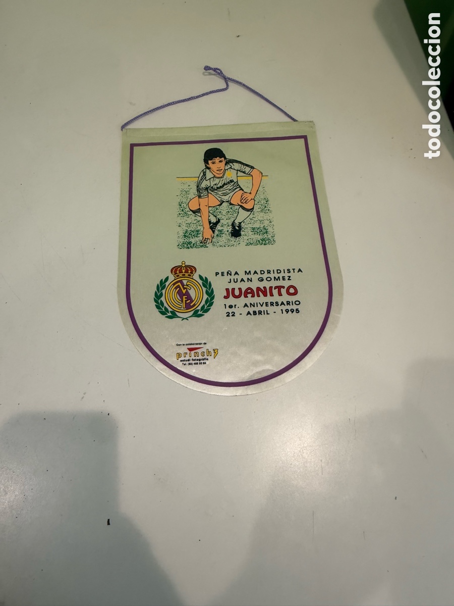 Collectionnisme sportif: Bander&iacute;n Pe&ntilde;a Madridista Juan G&oacute;mez Juanito 1&ordm; Aniversario 1995 Real Madrid