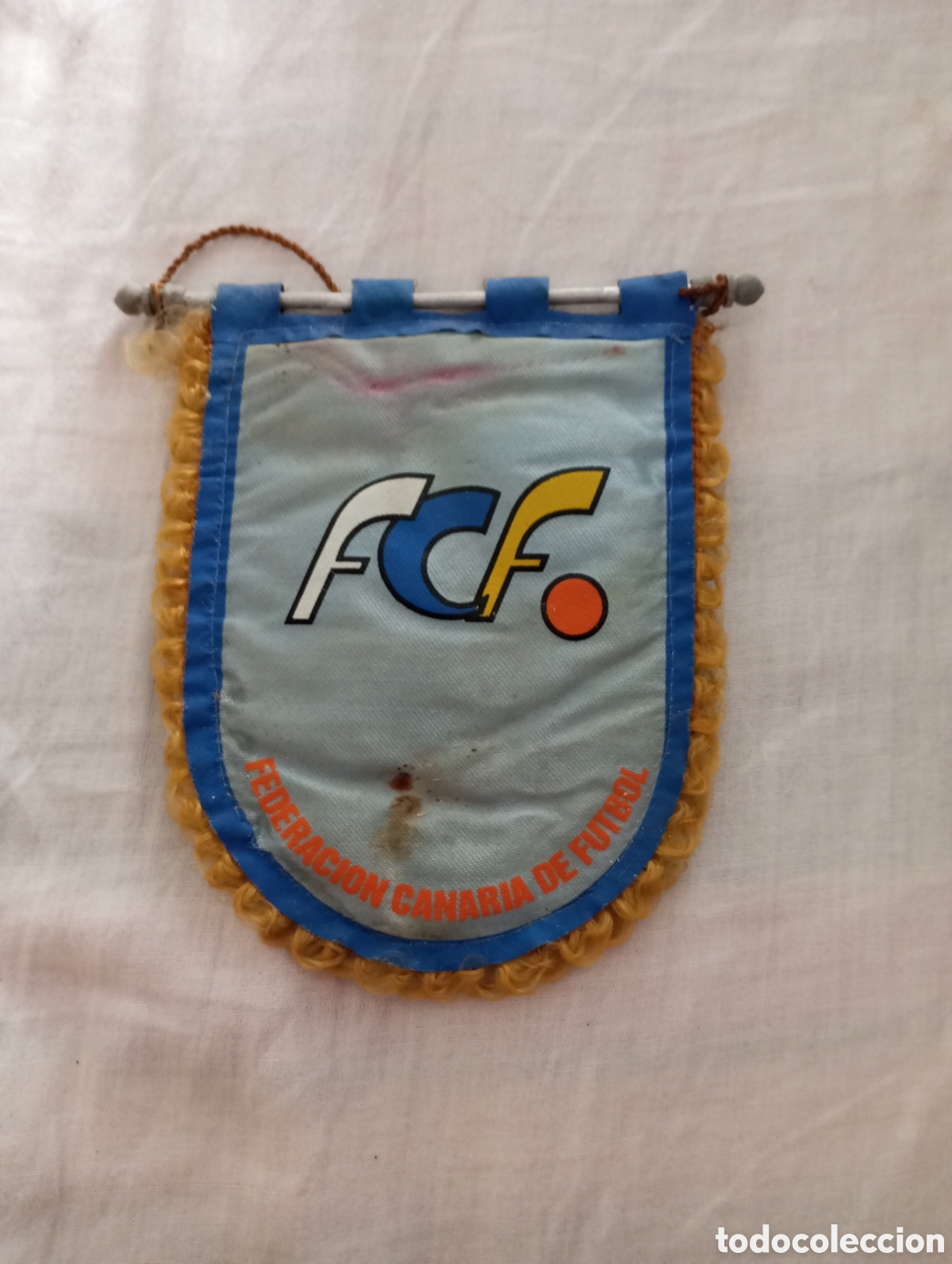Coleccionismo deportivo: Bander&iacute;n federaci&oacute;n canaria de futbol 13x9 cms