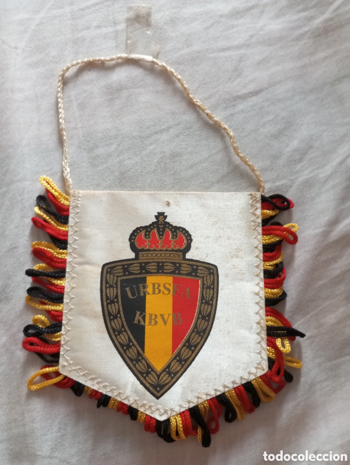 Coleccionismo deportivo: Bander&iacute;n de la federaci&oacute;n belga de futbol 7x7 cms