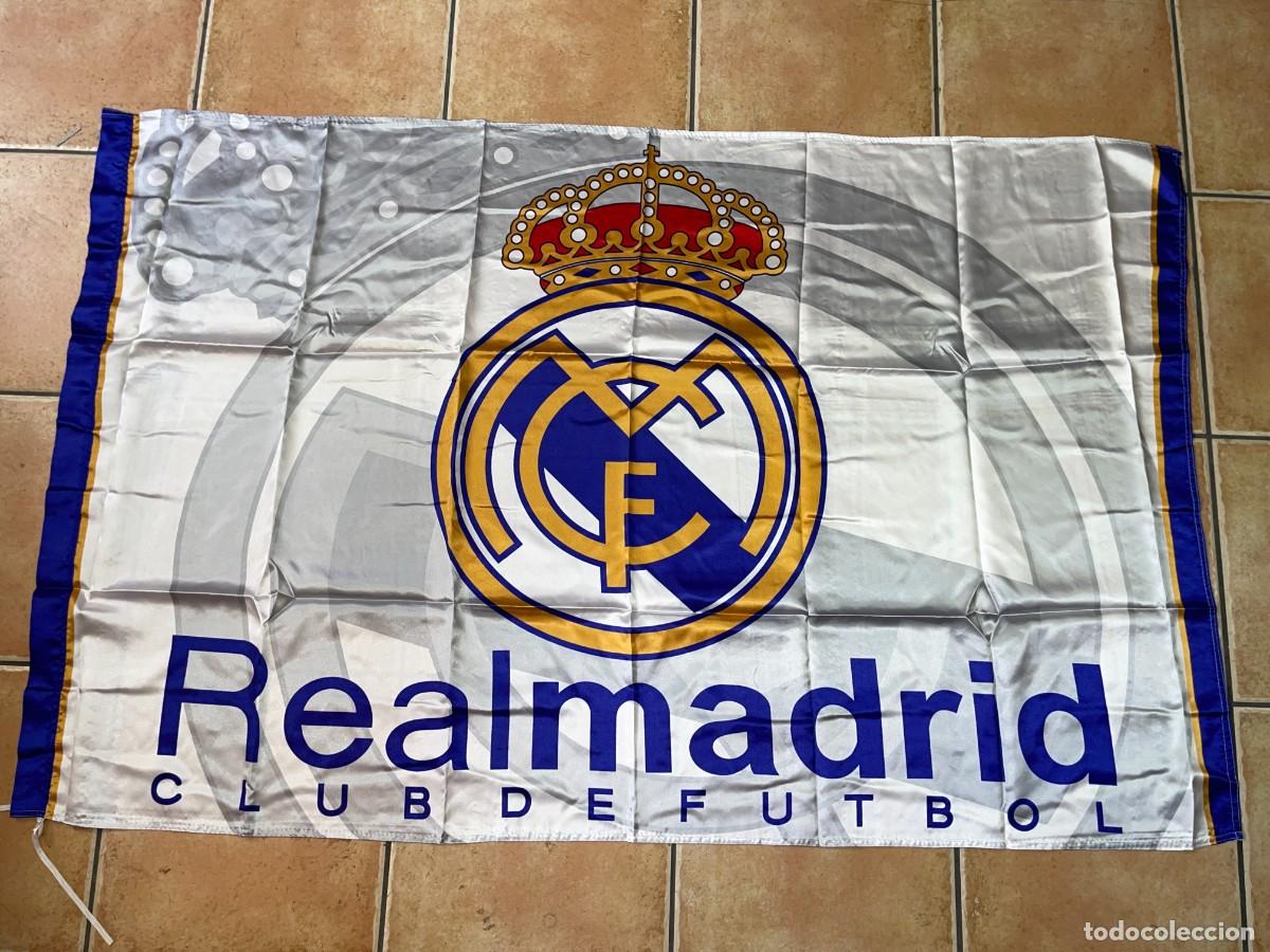 Coleccionismo deportivo: REAL MADRID Bandera grande y ligera 145 x 90 cm. RM RMCF bernab&eacute;u mbappe champions florentino u/s