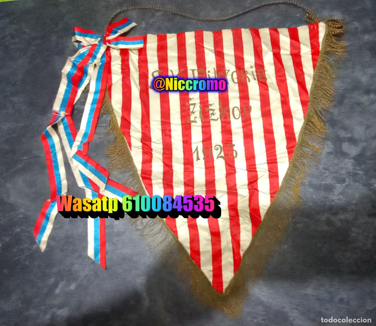 Coleccionismo deportivo: banderin original 1923 s f k viktoria zizkov a&ntilde;os 20s Antique pennant republica checa niccromo