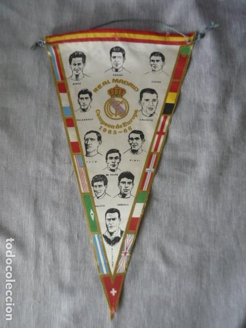 Coleccionismo deportivo: REAL MADRID CAMPEON DE EUROPA 1965 1966 BANDERIN FUTBOL