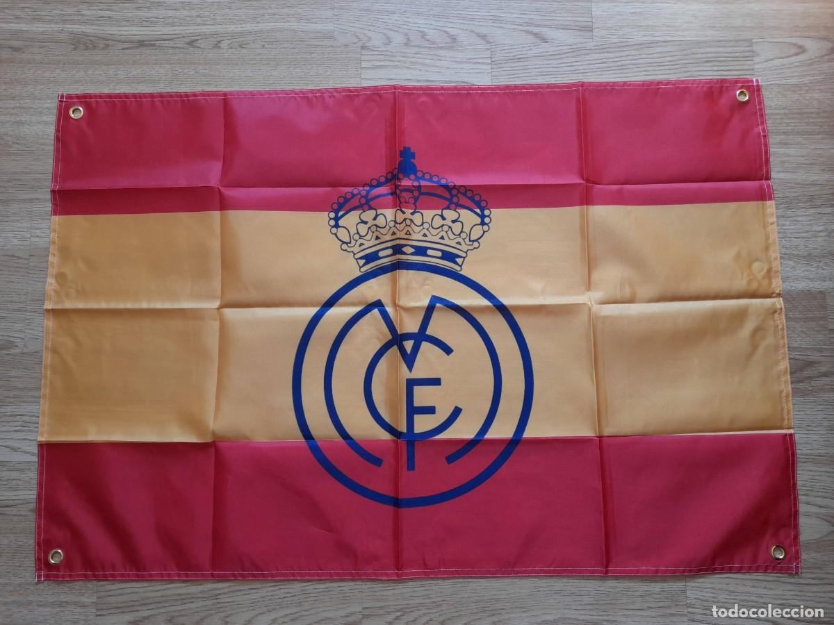 Coleccionismo deportivo: Bandera Real Madrid Club de Futbol escudo antiguo