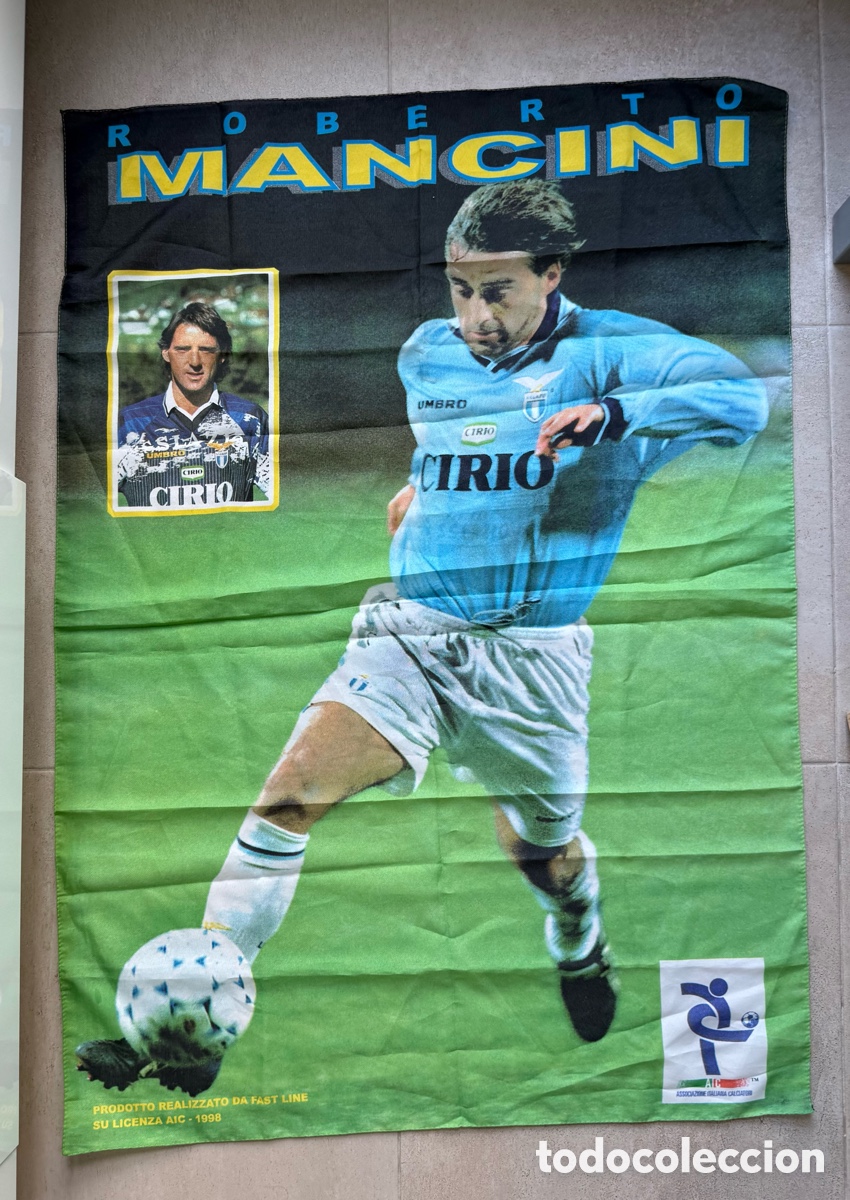 Coleccionismo deportivo: ROBERTO MANCINI LAZIO CIRIO BANDERA 1998 VINTAGE F&Uacute;TBOL CALCIO ITALIA