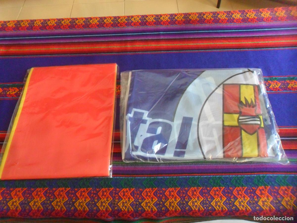 Coleccionismo deportivo: PRECINTADA SIN USO BANDERA GETAFE CF 2007 Y BANDERA DE ESPA&Ntilde;A.
