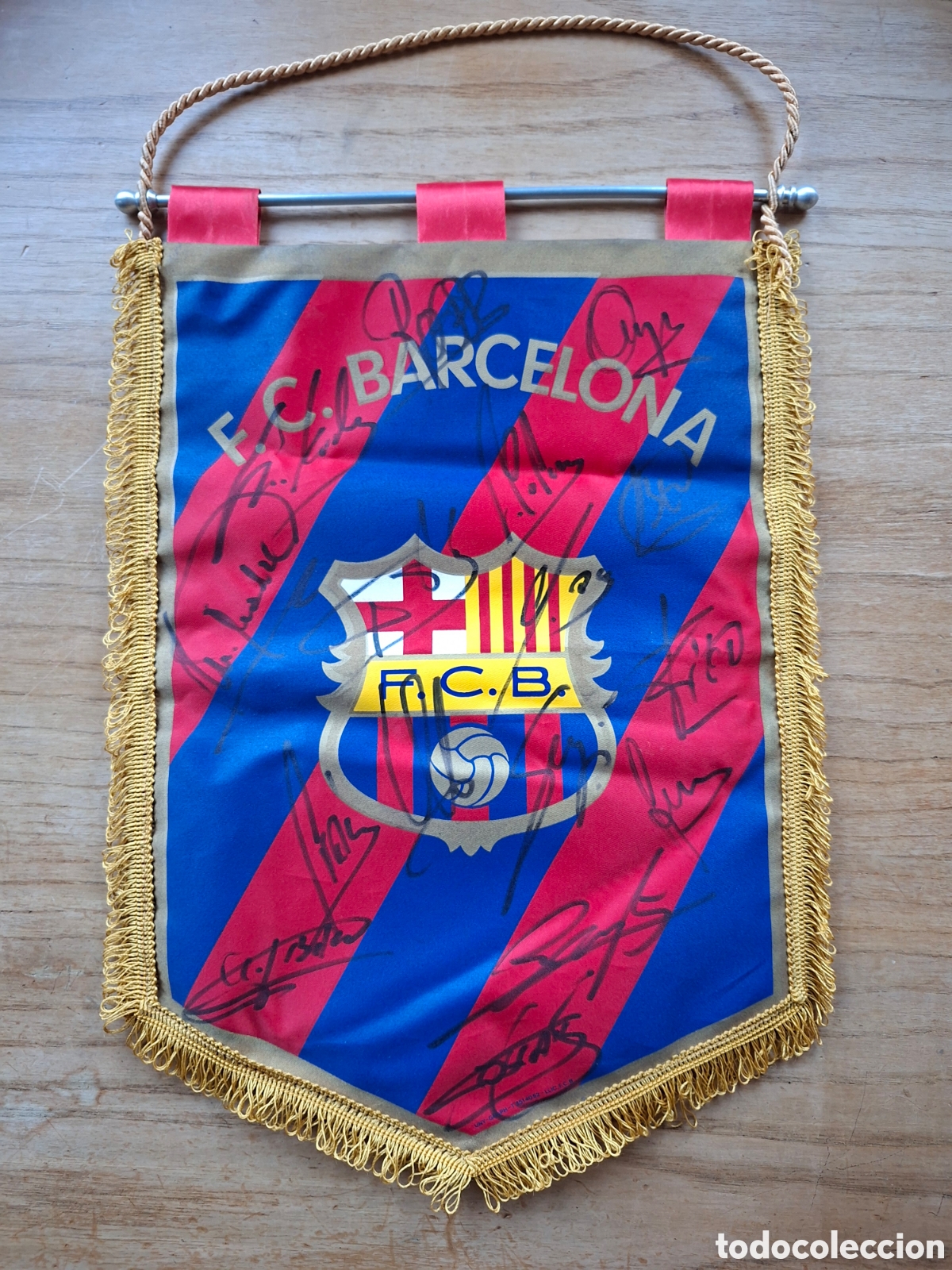 Coleccionismo deportivo: Banderin FC Barcelona 95/96