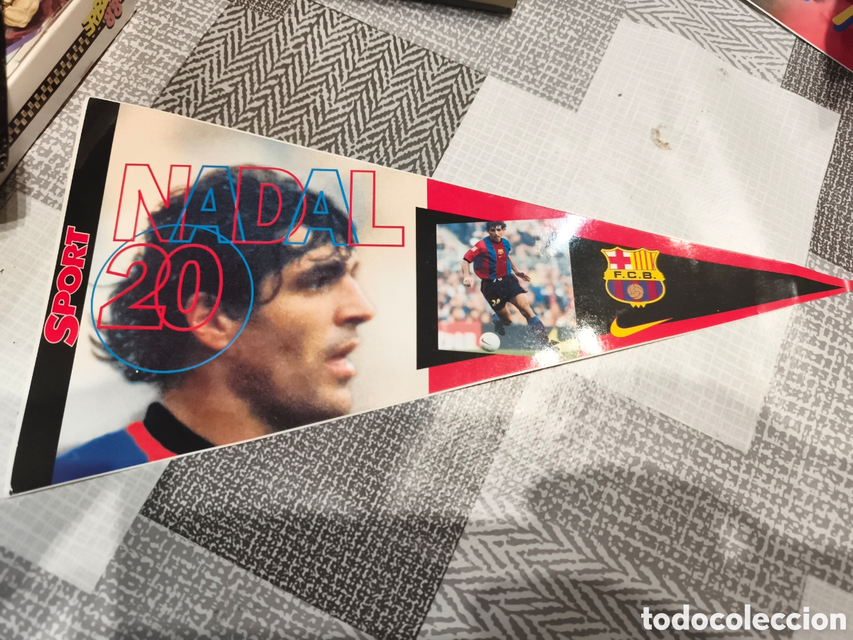 Coleccionismo deportivo: bander&iacute;n adhesivo de Miquel &Agrave;ngel Nadal