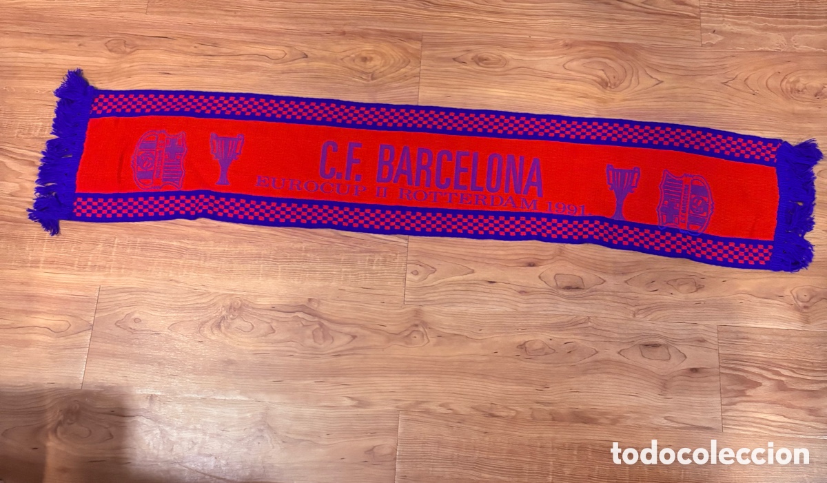 Coleccionismo deportivo: bufanda fc barcelona manchester united final recopa rotterdam 1991